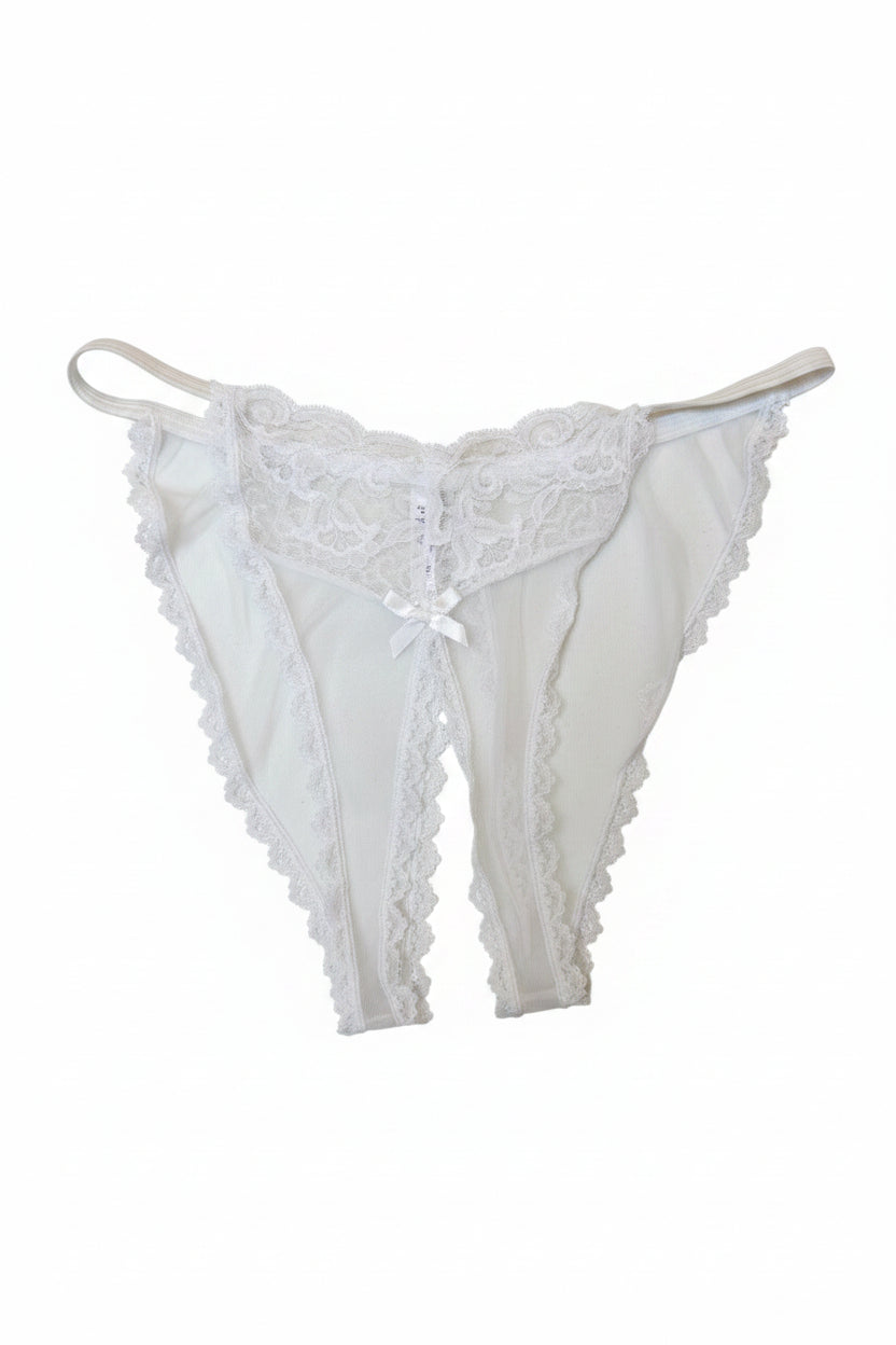 Fagioni Inc Sheer Crotchless Lace Bikini