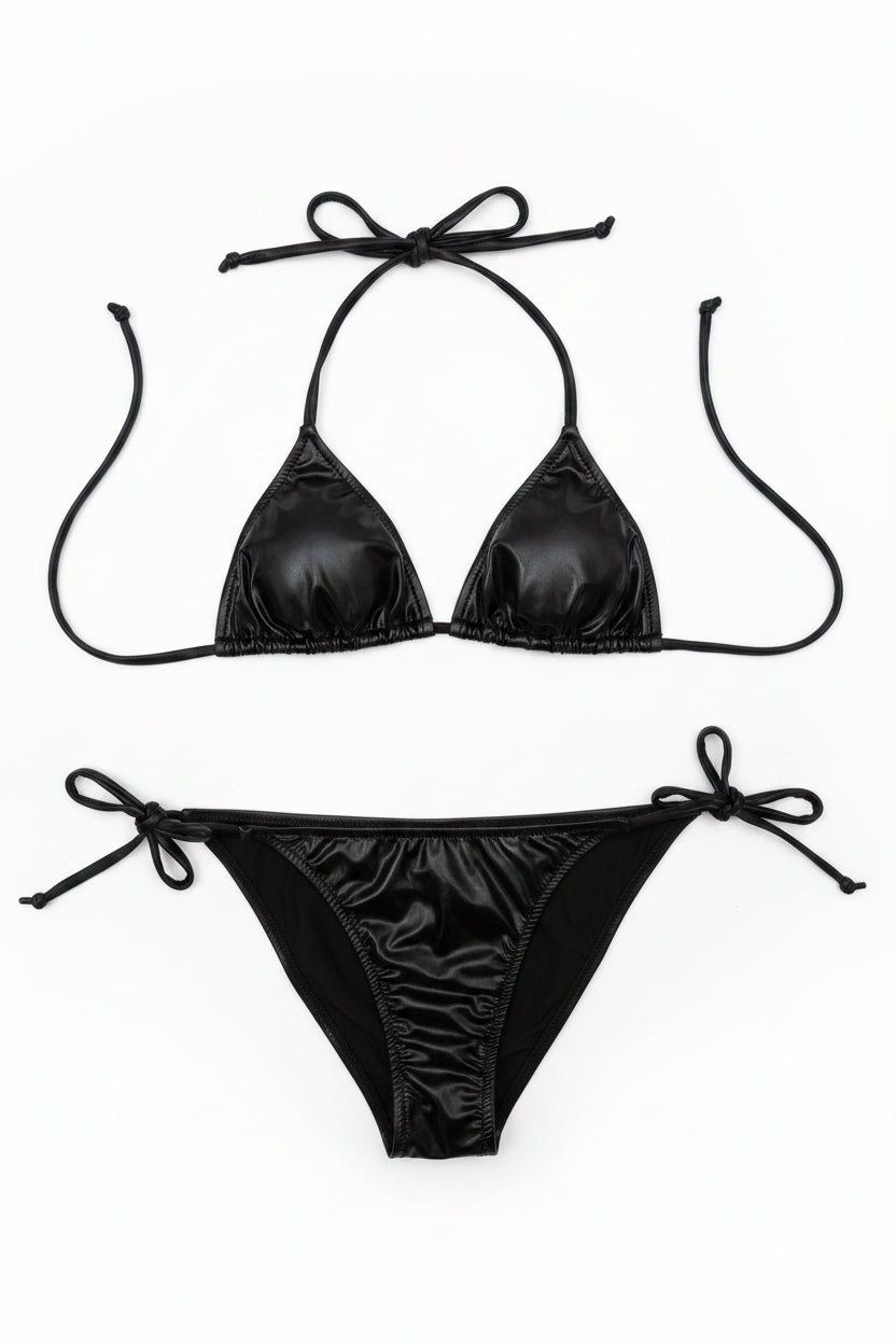 Fagioni 2-Piece String Tie Metallic Bikini Set