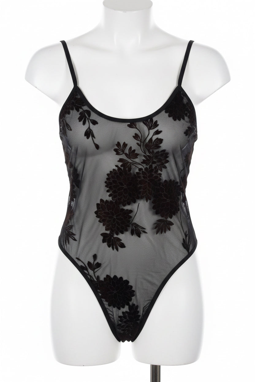 Fagioni Sheer Burnout Thong Bodysuit