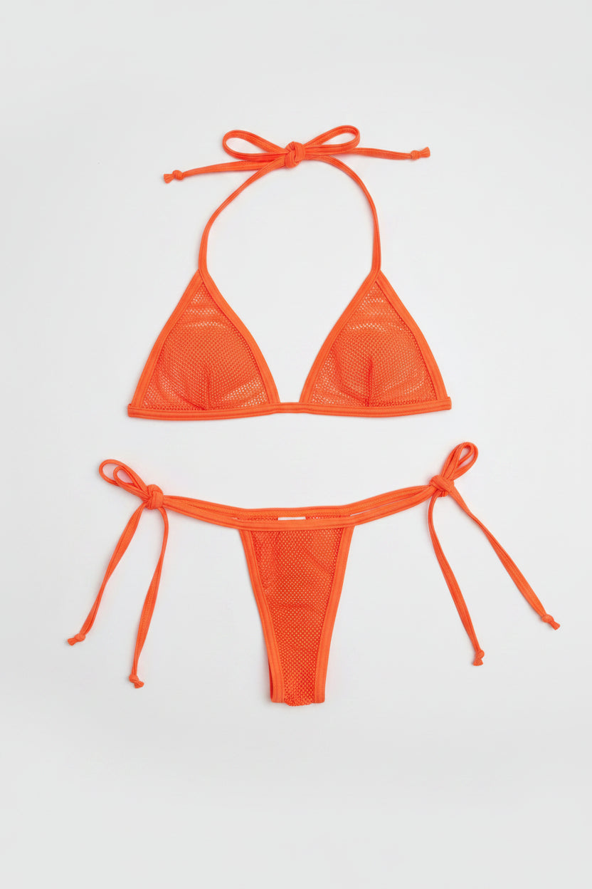 Fagioni Neon 2-Piece Fishnet Thong Set