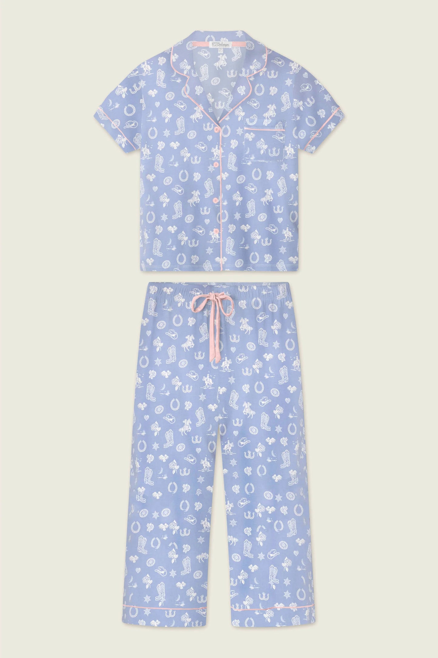 PJ Salvage Whimsy Lone Star Love Cropped PJ Set