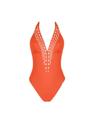 Lise Charmel Ajourage Plunge Front Halter Swimsuit