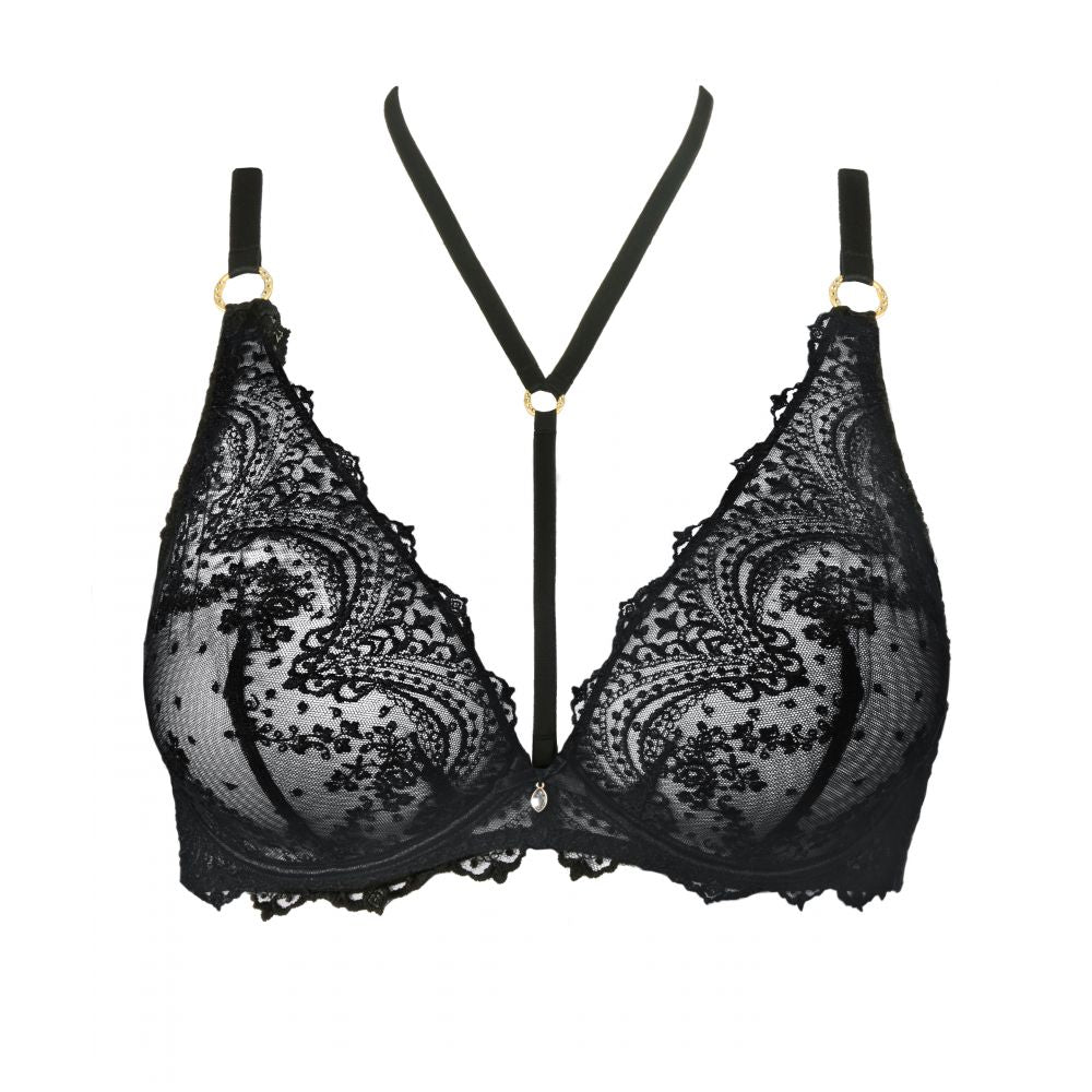 Aubade Ecrin Noir Embroidered Plunge Bra