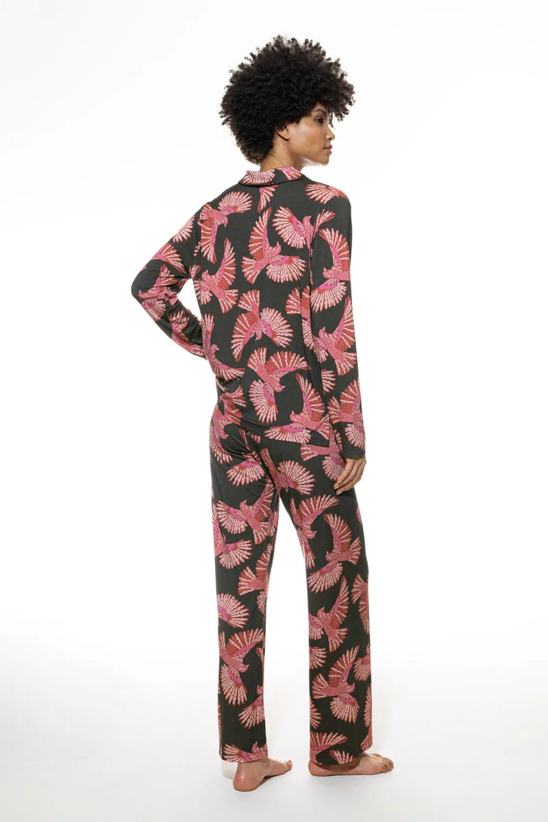 MEY Flying Bird Full Length Pajama Set