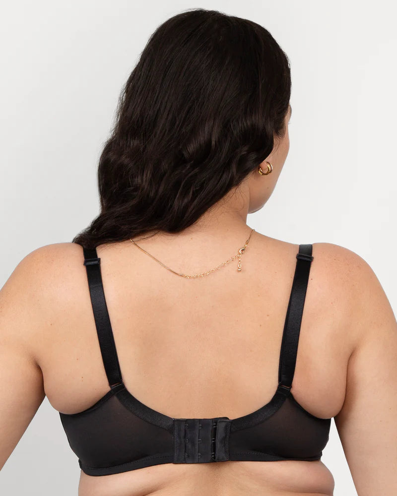 Curvy Couture Sheer Mesh Unlined Balconette Bra