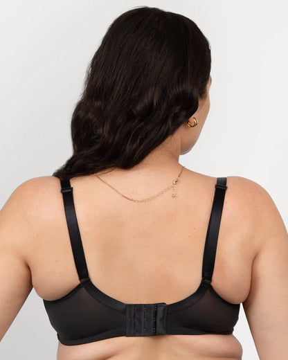 Curvy Couture Sheer Mesh Unlined Balconette Bra