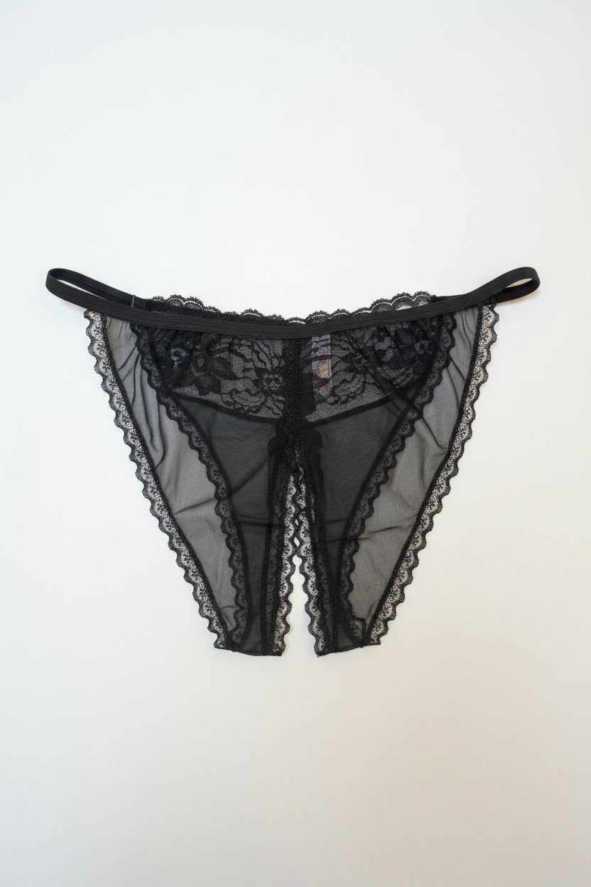 Fagioni Inc Sheer Crotchless Lace Bikini