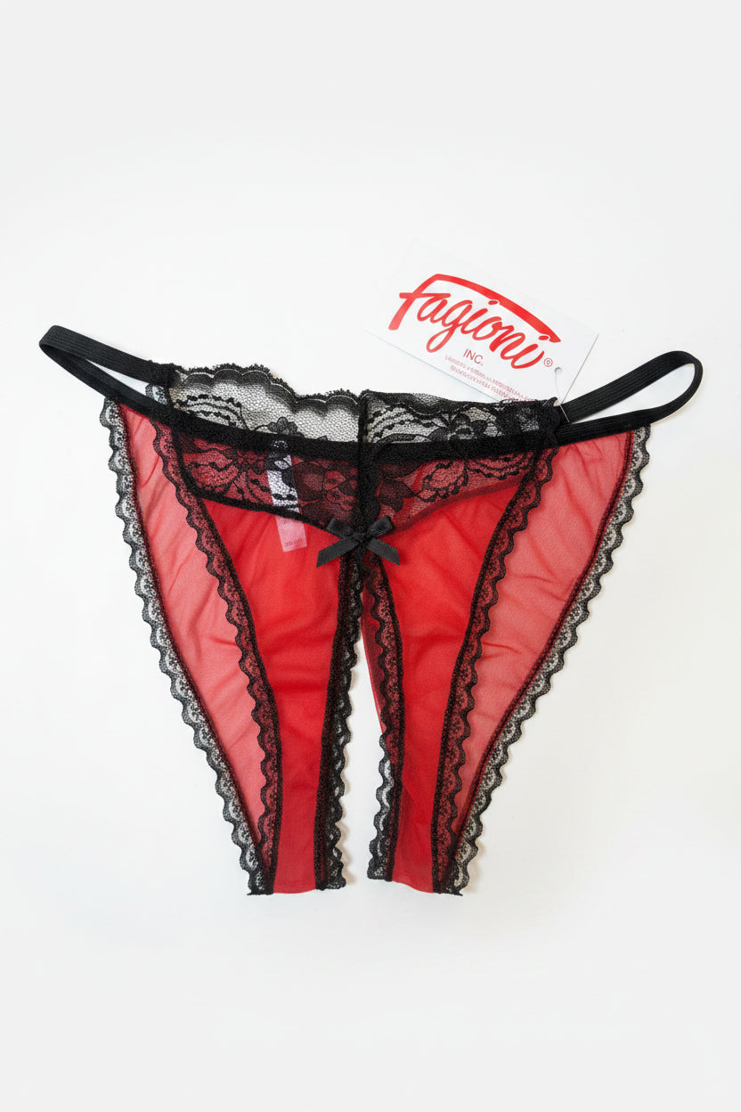 Fagioni Inc Sheer Crotchless Lace Bikini