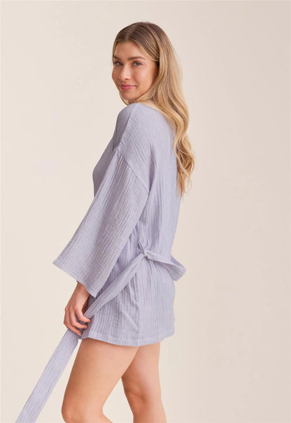 Fleurt Coastal 3 Piece Travel Pajama Set