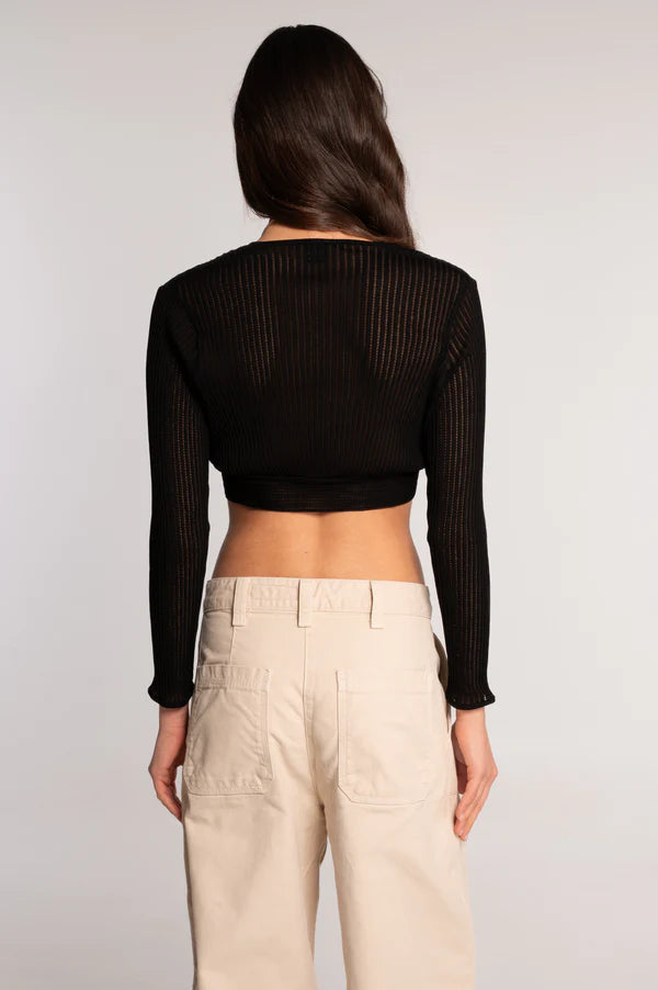 Oscalito Cropped Front Tie Cardigan