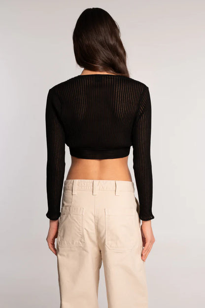 Oscalito Cropped Front Tie Cardigan