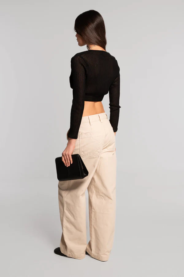 Oscalito Cropped Front Tie Cardigan