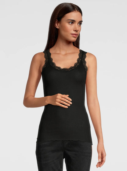 Oscalito Cotton and Leavers Lace Ribbed Camisole