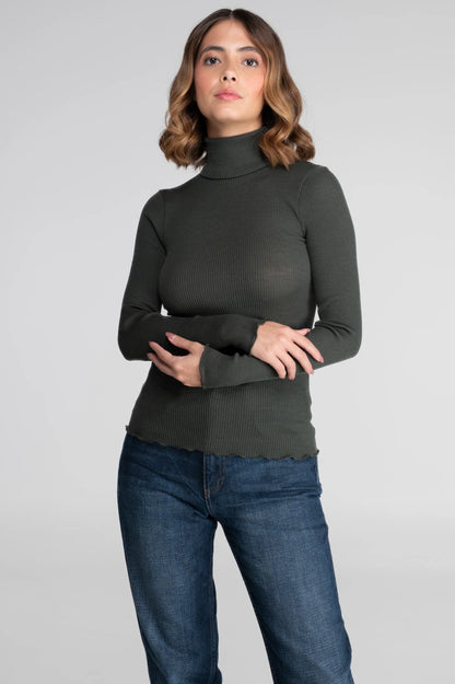 Oscalito Wool and Silk Turtleneck Top