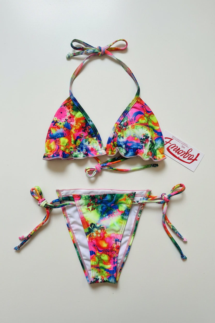Fagioni 2-Piece Ruffle String Tie Bikini Set