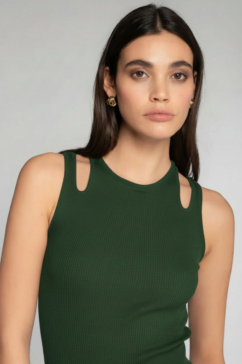 Oscalito Shoulder Cut-Out Cotton Tank
