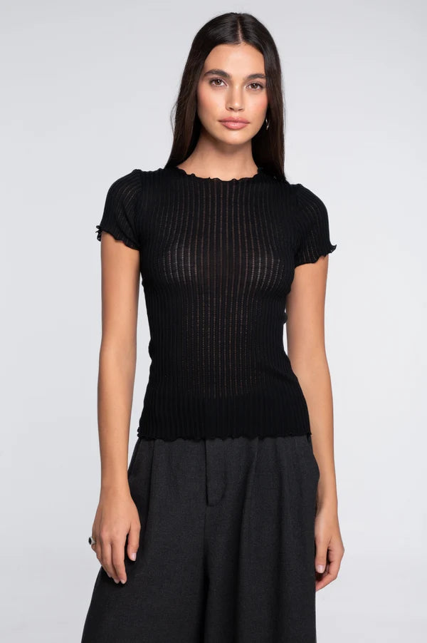 Oscalito Wool Silk Ribbed Short Sleeved Shirt