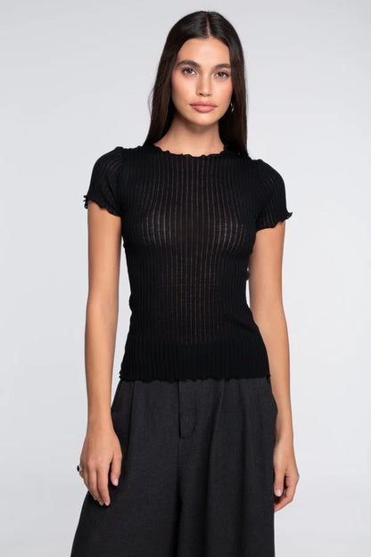 Oscalito Wool Silk Ribbed Short Sleeved Shirt