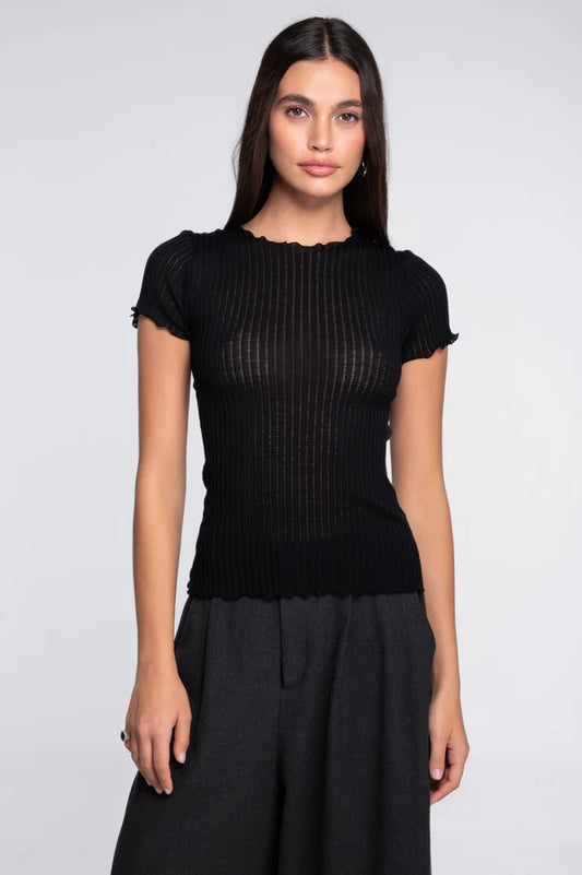 Oscalito Wool Silk Ribbed Short Sleeved Shirt
