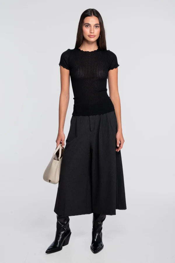 Oscalito Wool Silk Ribbed Short Sleeved Shirt