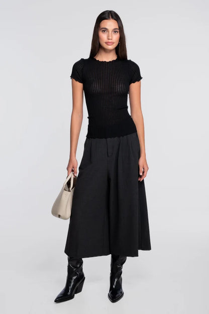 Oscalito Wool Silk Ribbed Short Sleeved Shirt