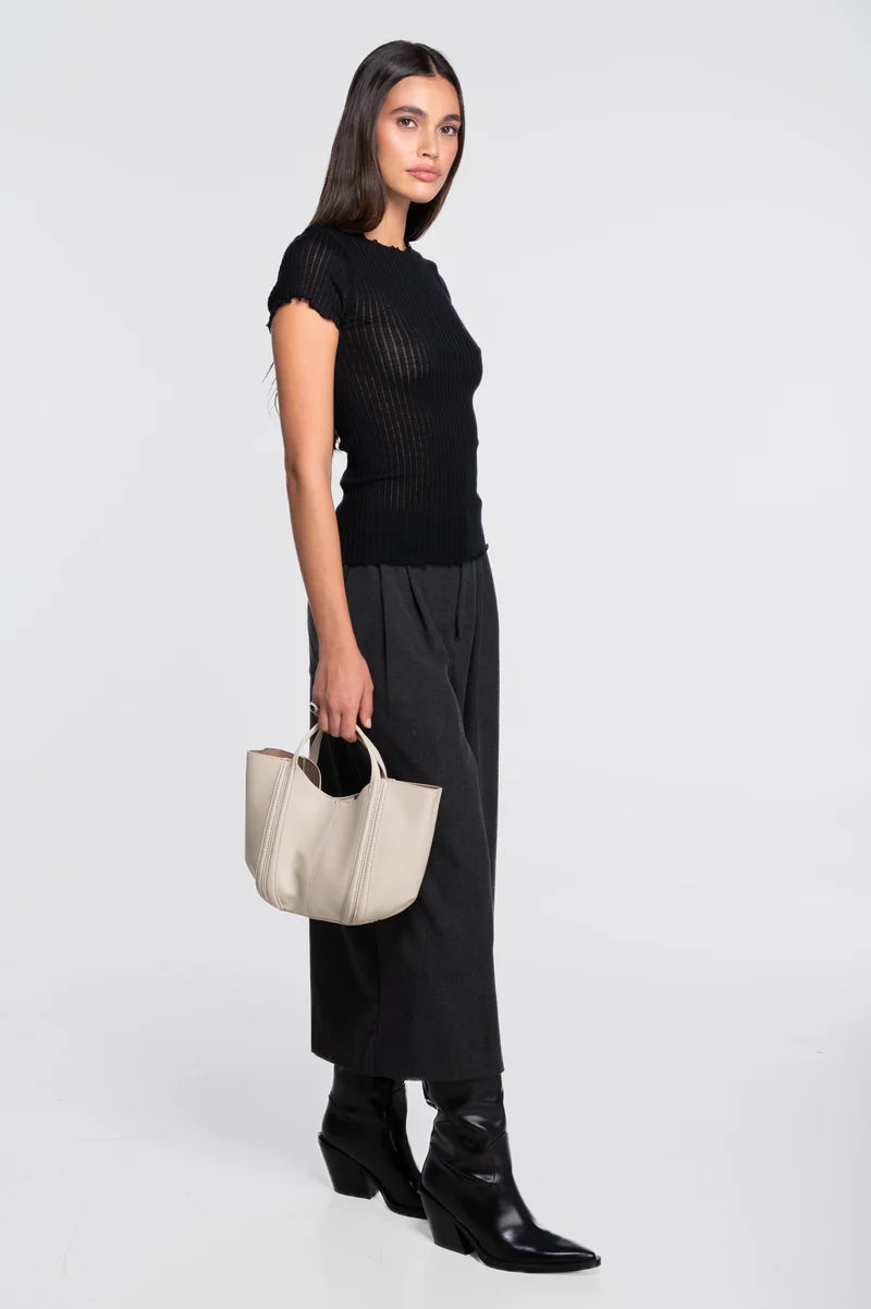 Oscalito Wool Silk Ribbed Short Sleeved Shirt