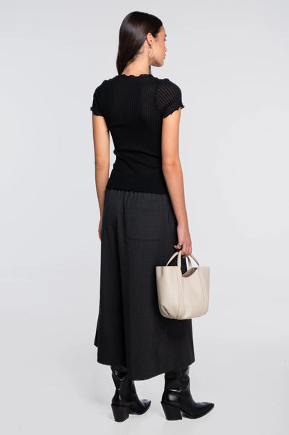 Oscalito Wool Silk Ribbed Short Sleeved Shirt