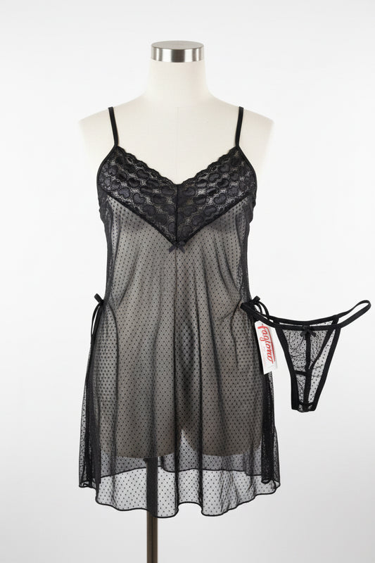 Fagioni Mesh Negligee and Thong Set