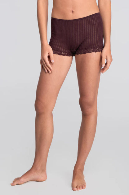 Oscalito Wool And Silk Panties With Leavers Lace