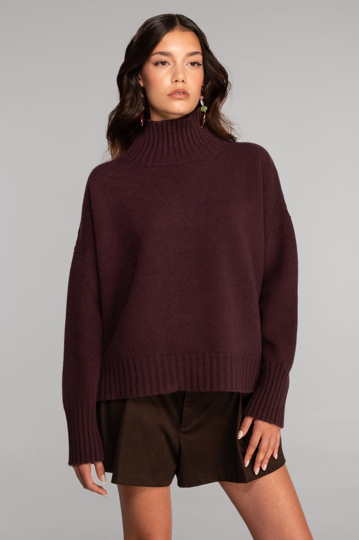 Oscalito Mock Neck Pullover Wool Sweater