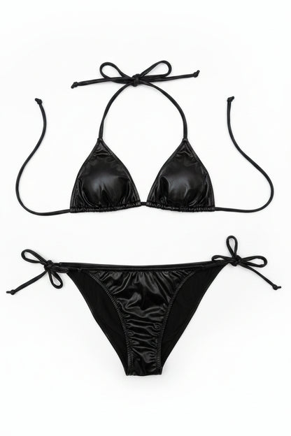 Fagioni 2-Piece String Tie Metallic Bikini Set