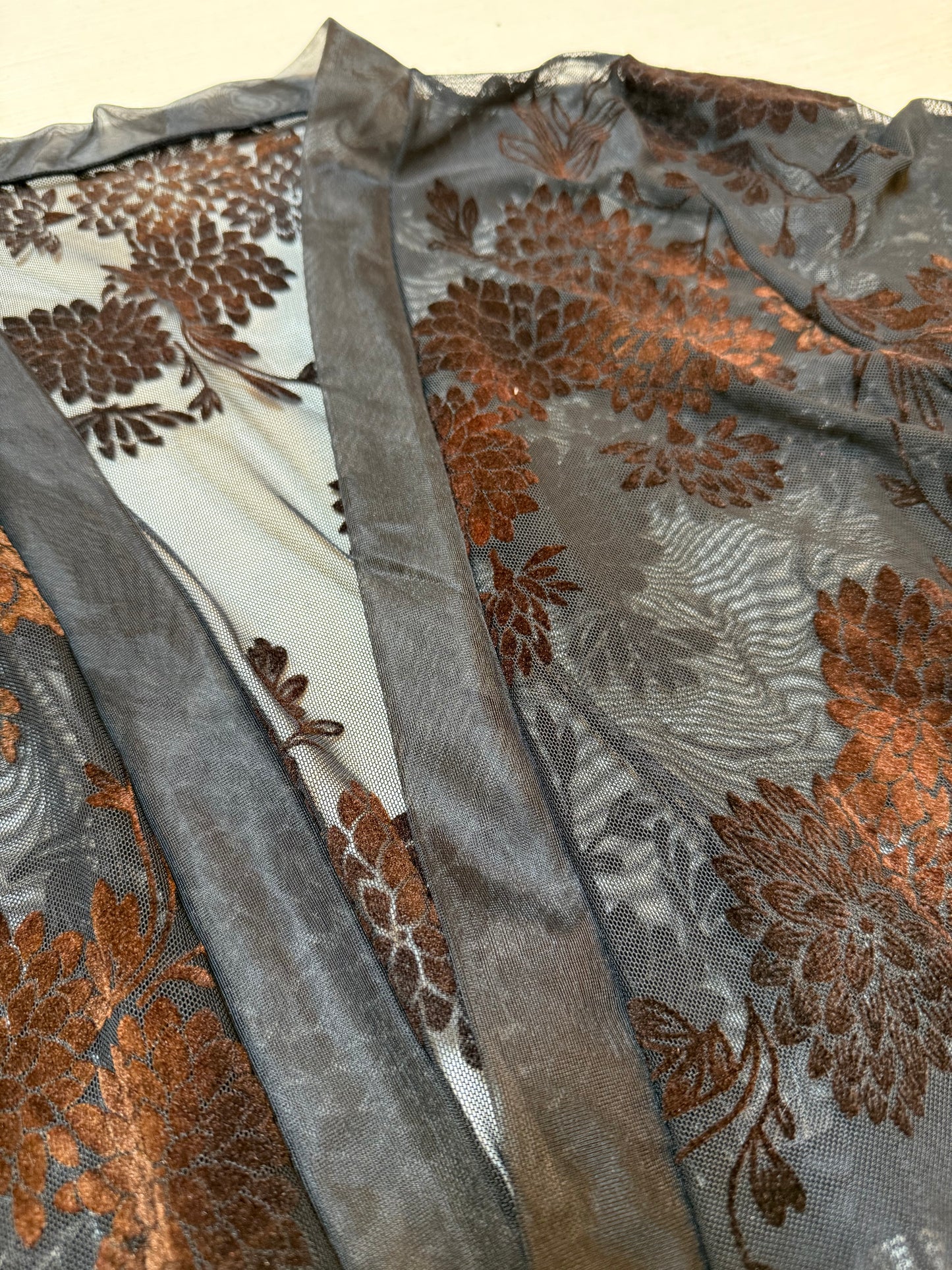 Fagioni Sheer Burnout Velvet Robe