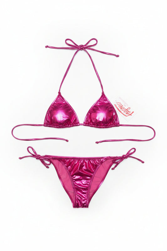 Fagioni 2-Piece String Tie Metallic Bikini Set