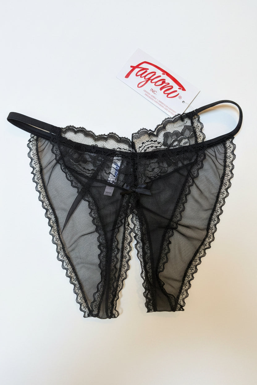 Fagioni Inc Sheer Crotchless Lace Bikini