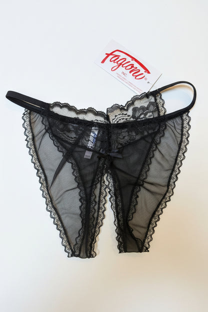 Fagioni Inc Sheer Crotchless Lace Bikini