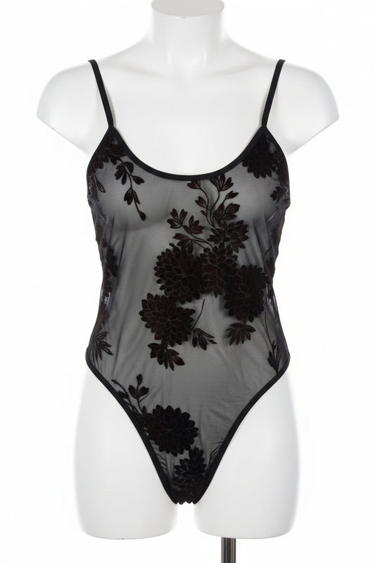 Fagioni Sheer Burnout Thong Bodysuit