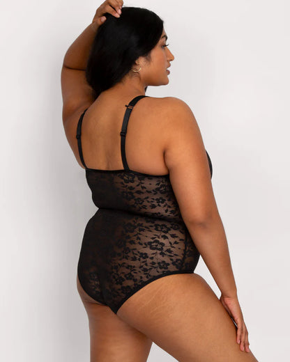 Curvy Couture No-Show Lace Bodysuit