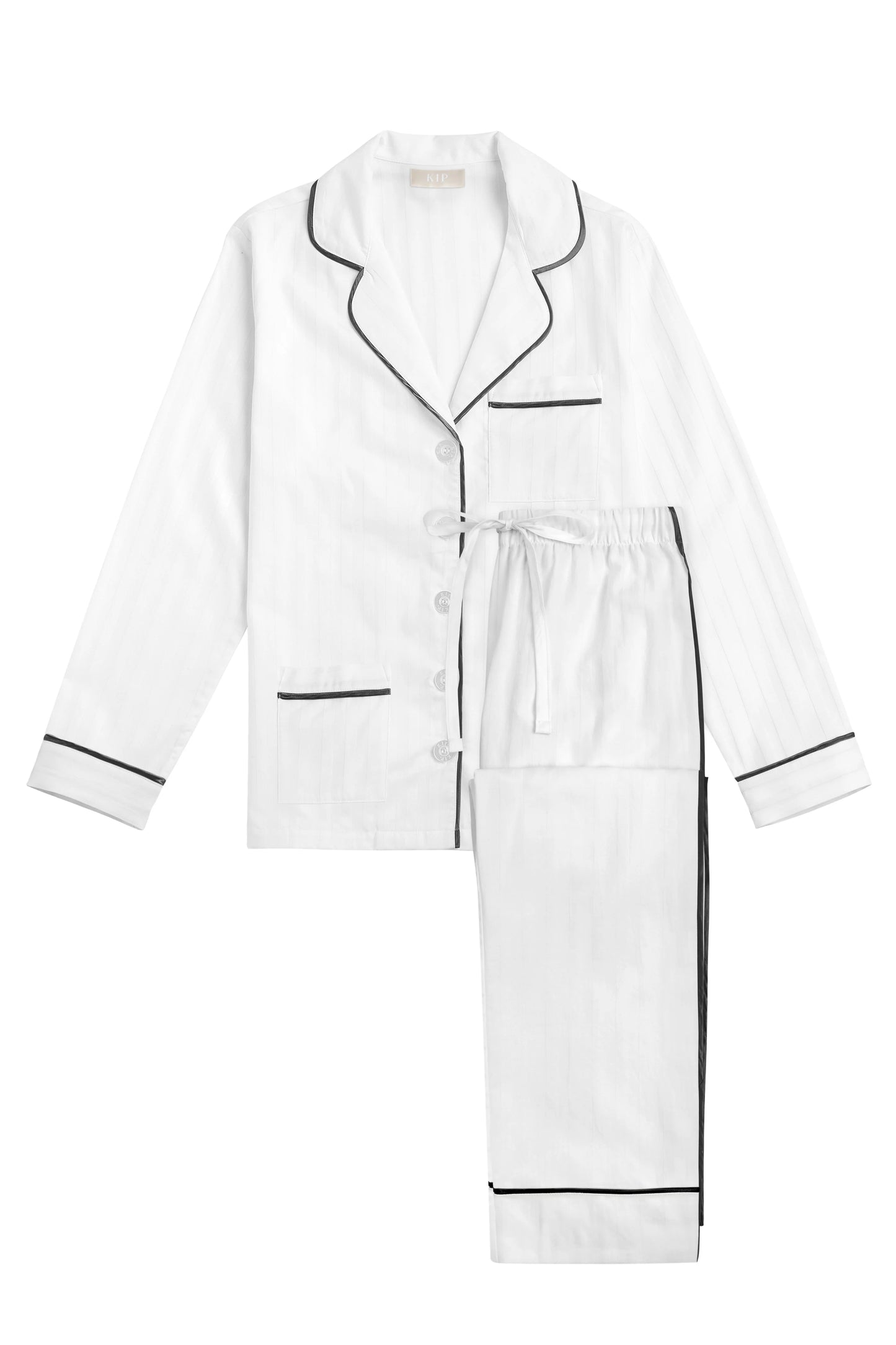 KIP Premium Cotton Pajama Set in Monochrome