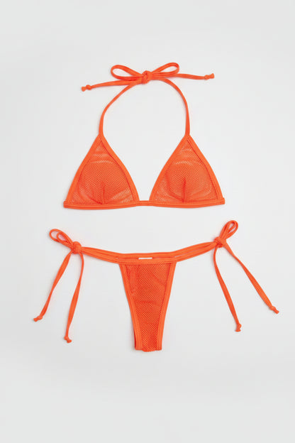 Fagioni Neon 2-Piece Fishnet Thong Set
