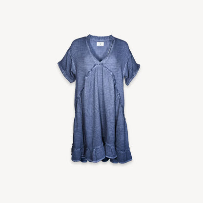 Pokoloko Crinkle Ruffled V Dress