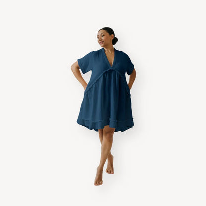 Pokoloko Crinkle Ruffled V Dress