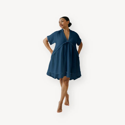 Pokoloko Crinkle Ruffled V Dress