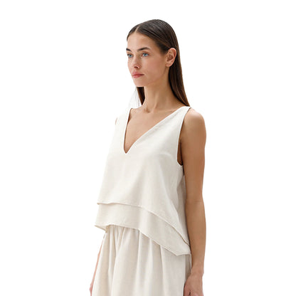 Pokoloko Linen Cotton Tank Blouse