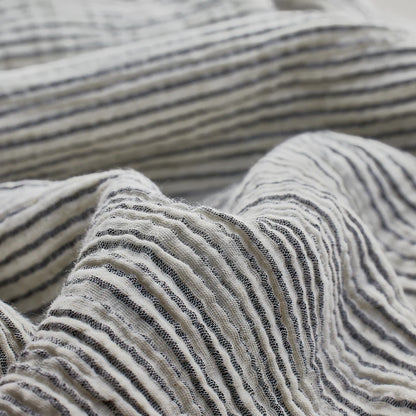 Pokoloko Striped Crinkle Cotton Robe