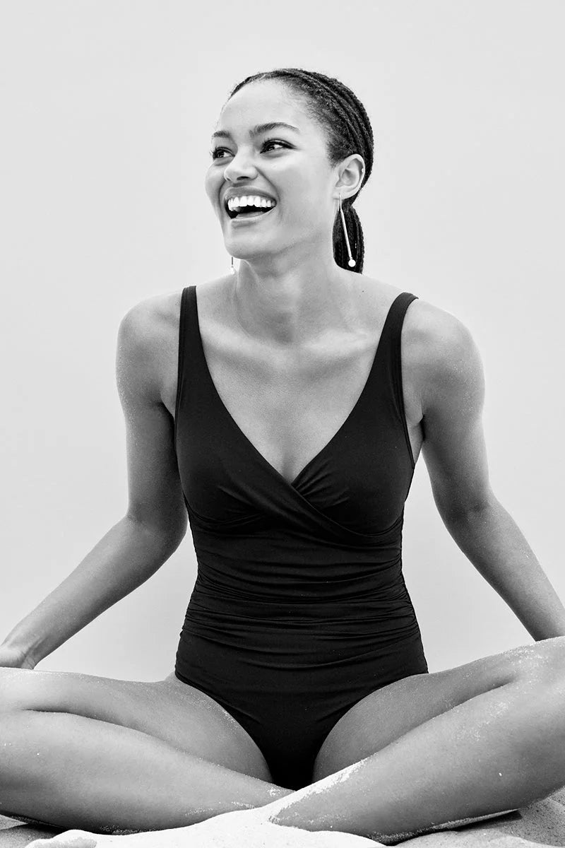 Sea Level Essentials Cross Front One Piece Swimsuit