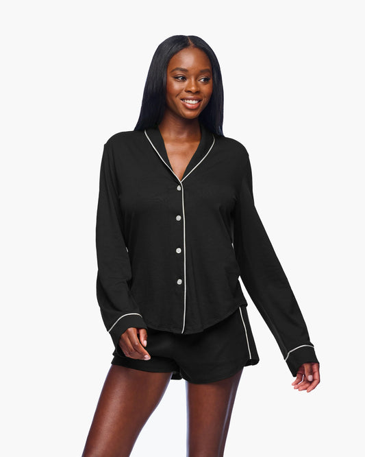 Cosabella Pima Lusso Long Sleeve Top & Boxer Pajama Set