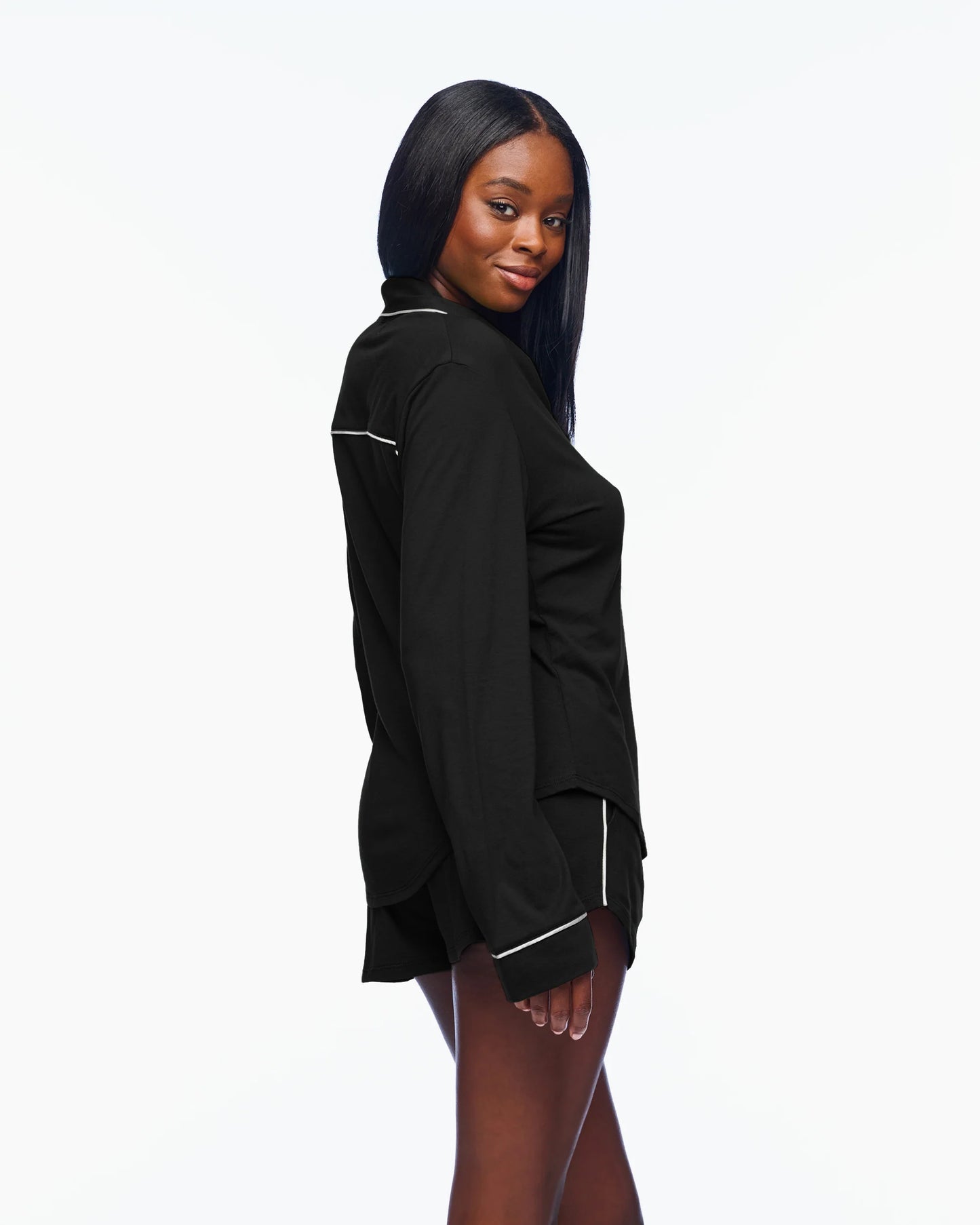 Cosabella Pima Lusso Long Sleeve Top & Boxer Pajama Set