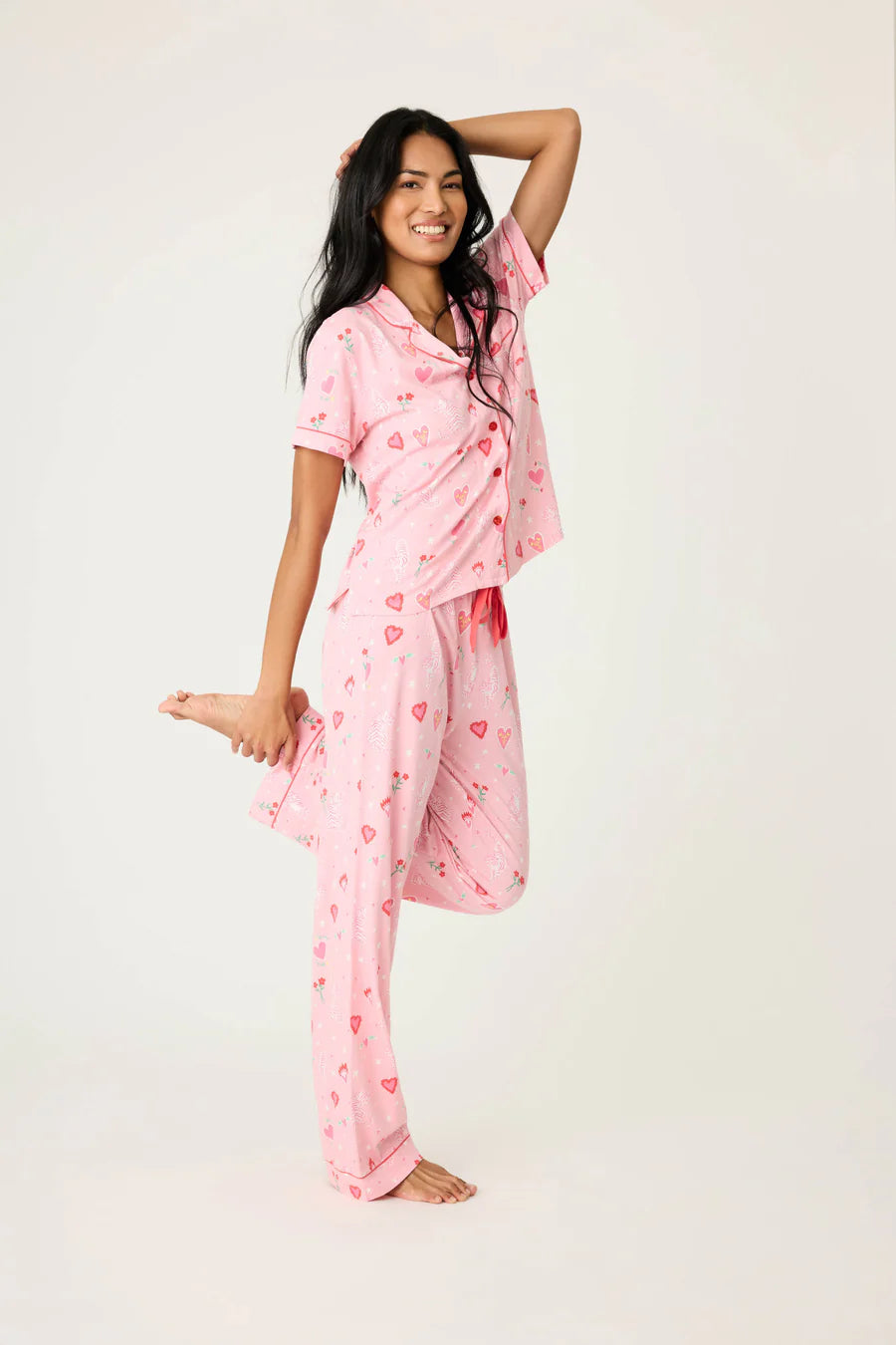 PJ Salvage Whimsy Tiger & Heart Pajama Set