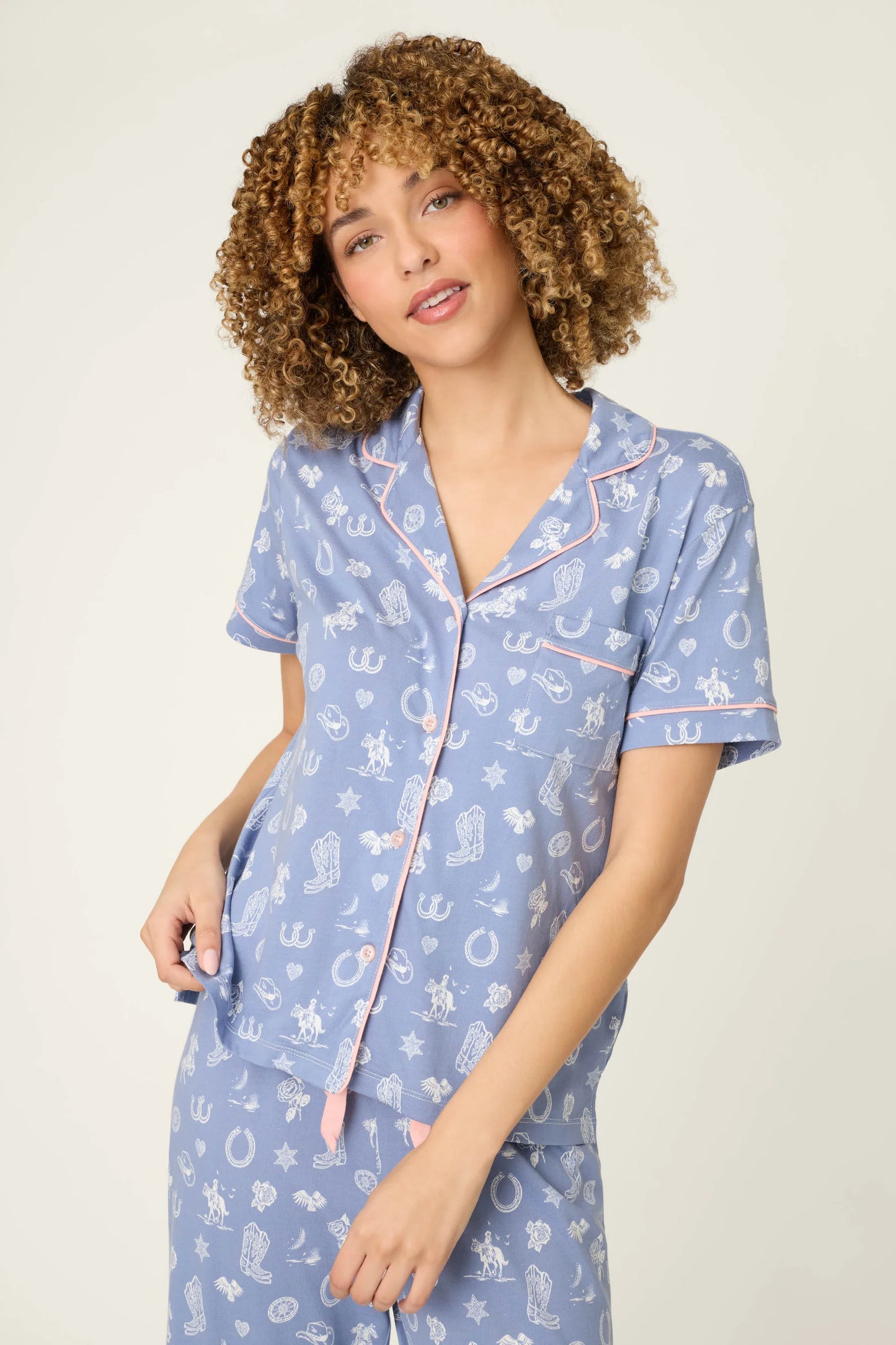 PJ Salvage Whimsy Lone Star Love Cropped PJ Set