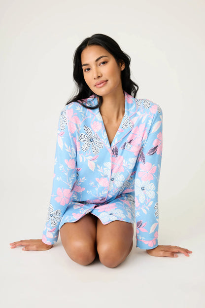 PJ Salvage Winter Floral Button-Front Nightshirt